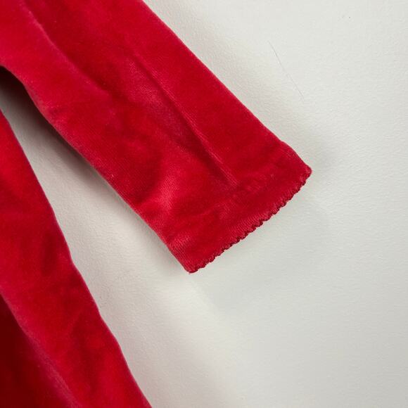 Ralph Lauren Festive Red Velour Footie 3 Months - Picture 4 of 6